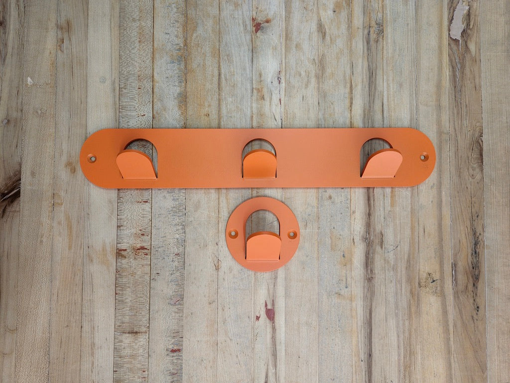 Single Tab Wall Hook - Matte Orange