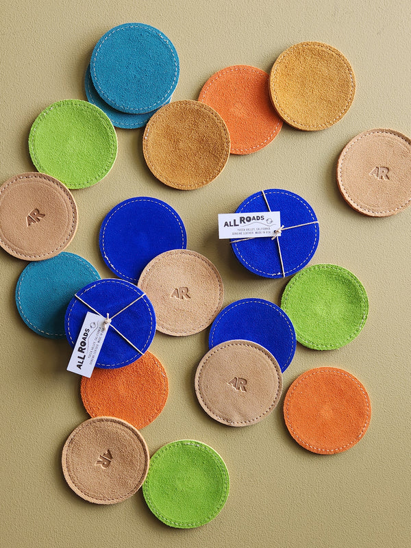 Suede Coasters Set - Teal