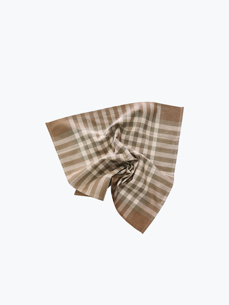Outlet: Cotton Napkin Pair - Grid Hemp