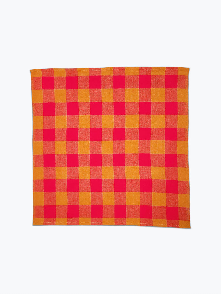 Big Gingham Napkin Pair -Pink