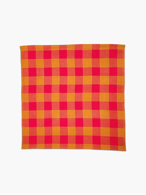 Big Gingham Napkin Pair -Pink