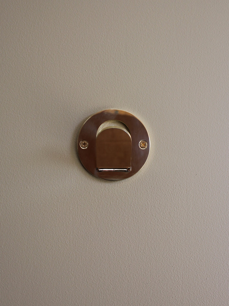 Single Tab Wall Hook - Brass