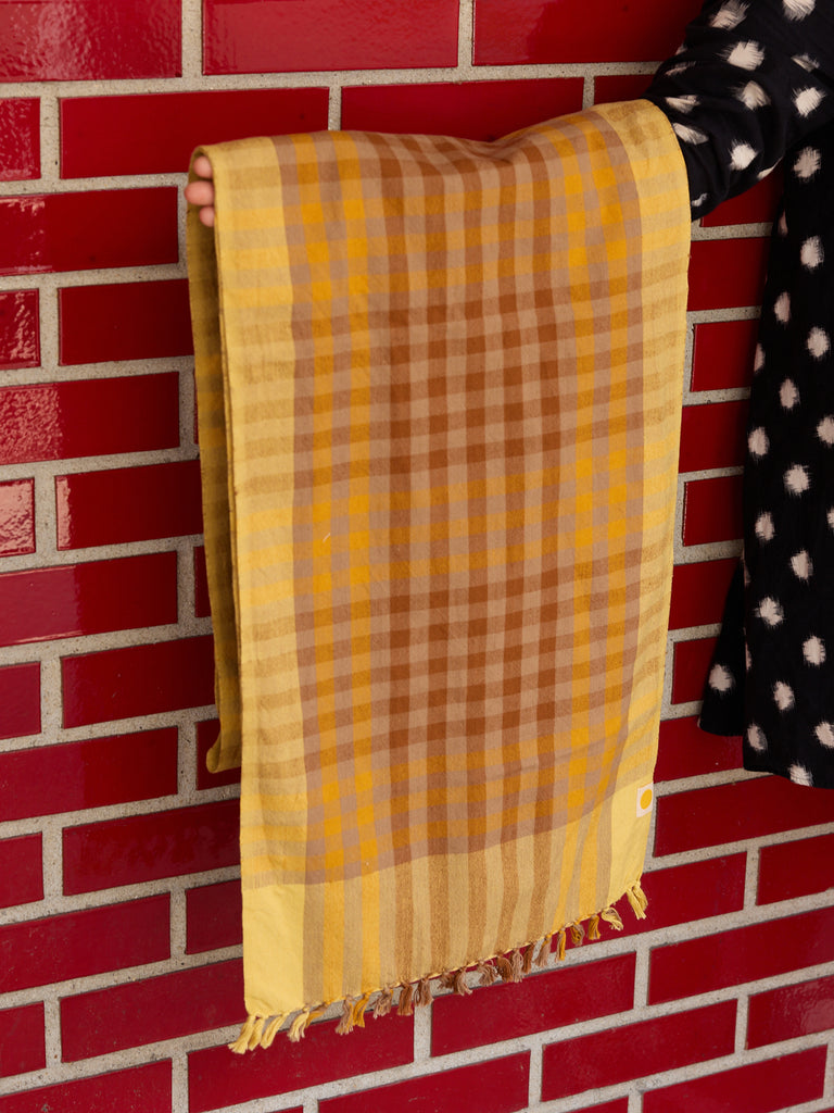 Covington Plaid Table Runner - Brown Butter