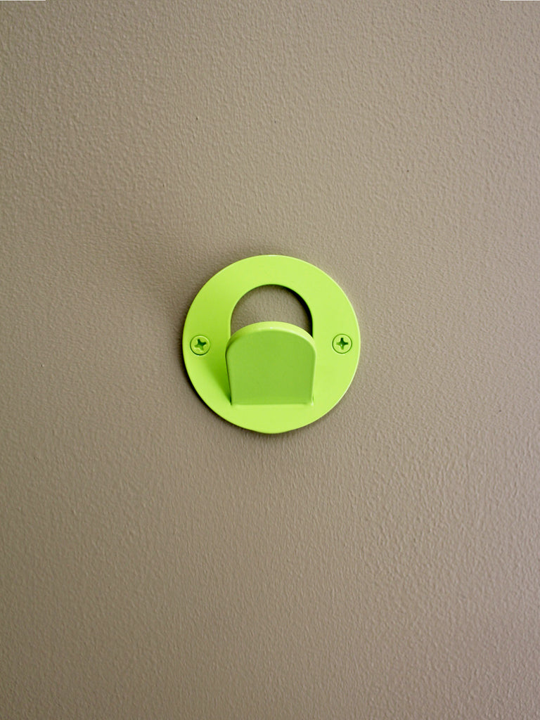 Single Tab Wall Hook - Chartreuse Gloss