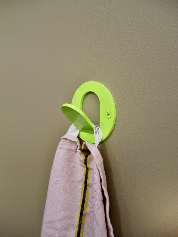 Single Tab Wall Hook - Chartreuse Gloss