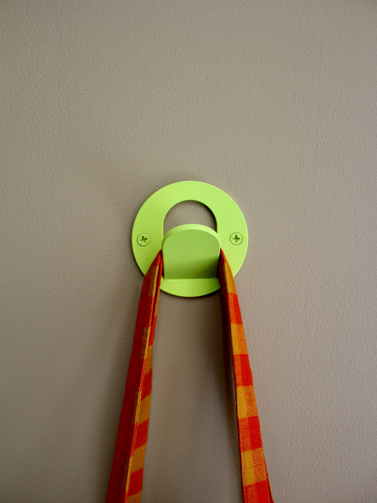 Single Tab Wall Hook - Chartreuse Gloss