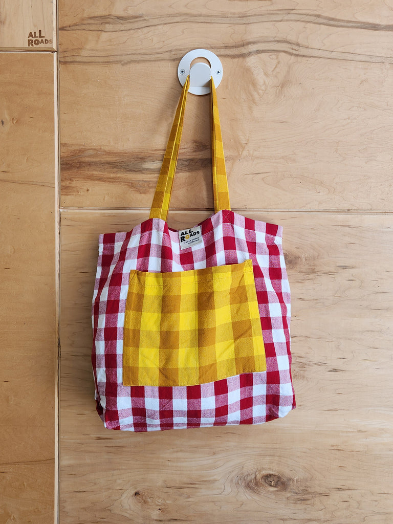 Mezcla Tote - Cherry Check & Mustard