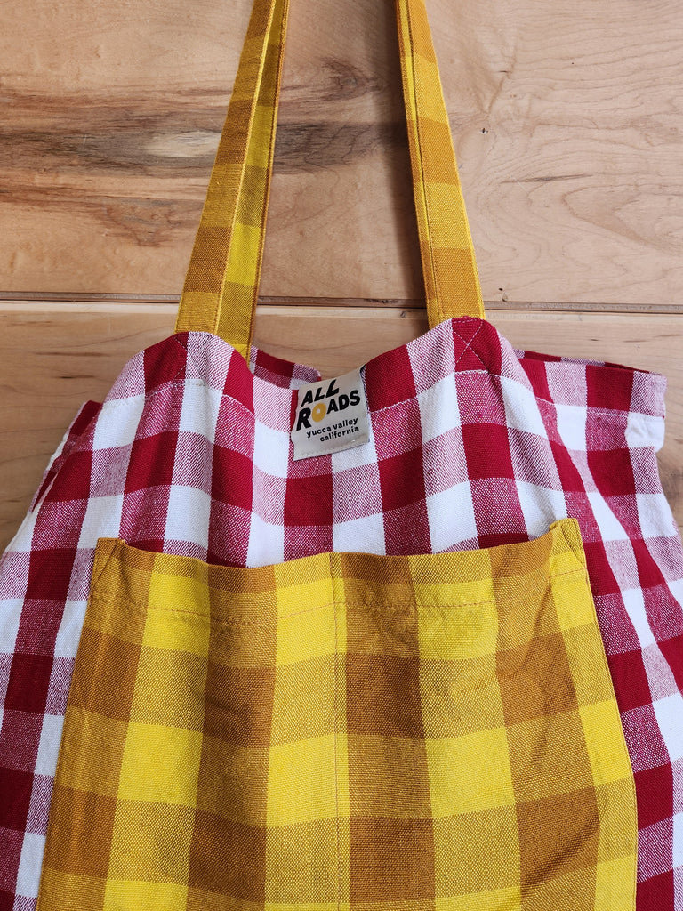 Mezcla Tote - Cherry Check & Mustard