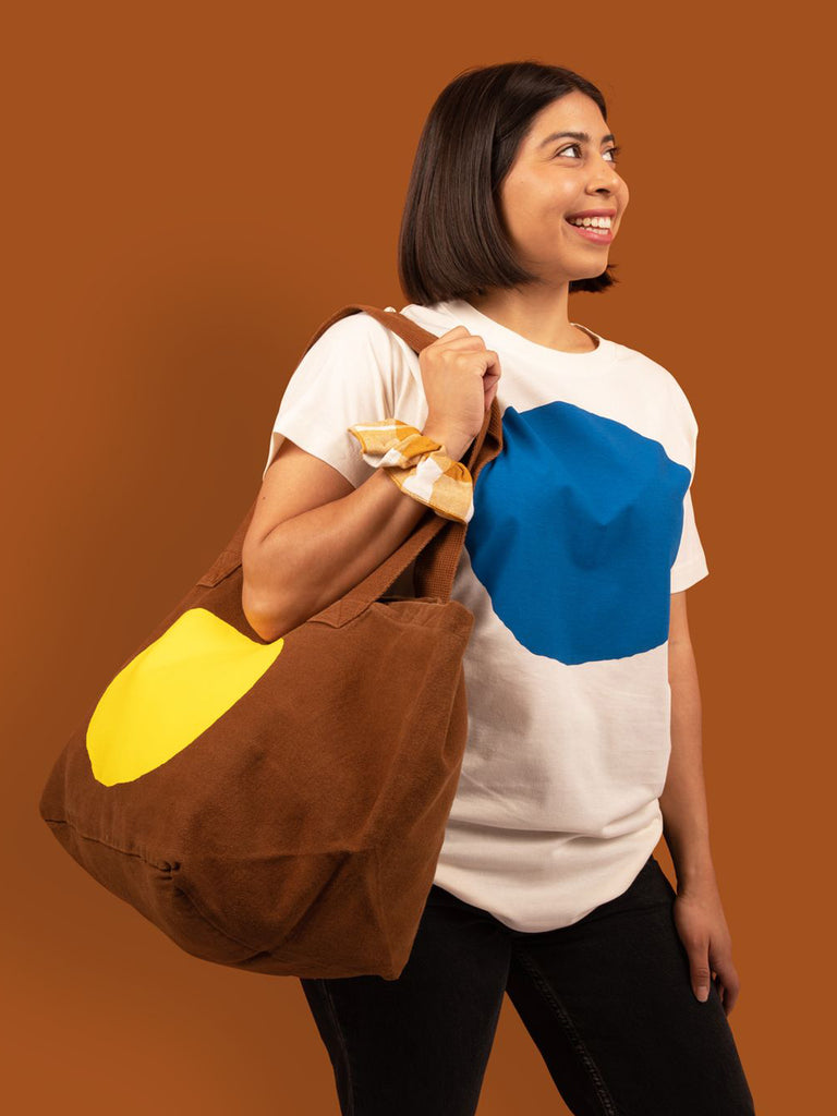 Canvas Circle Tote - Cinnamon