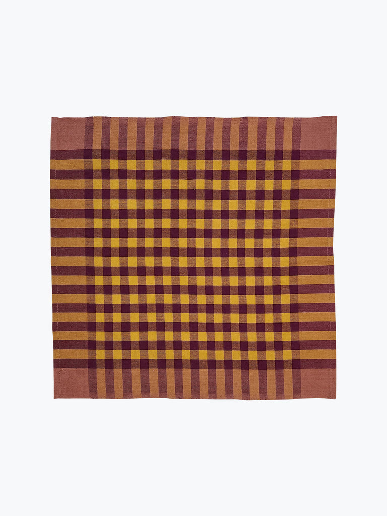 Grid Napkin Pair - Cranberry