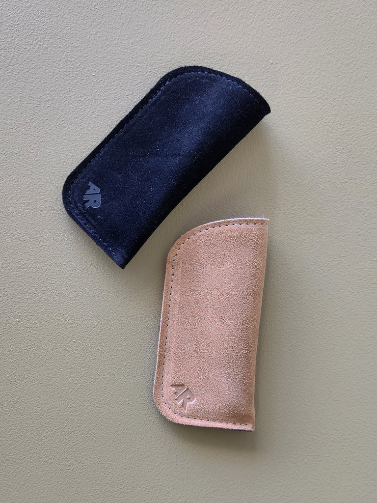 Suede Eyeglass Case - Black/Green