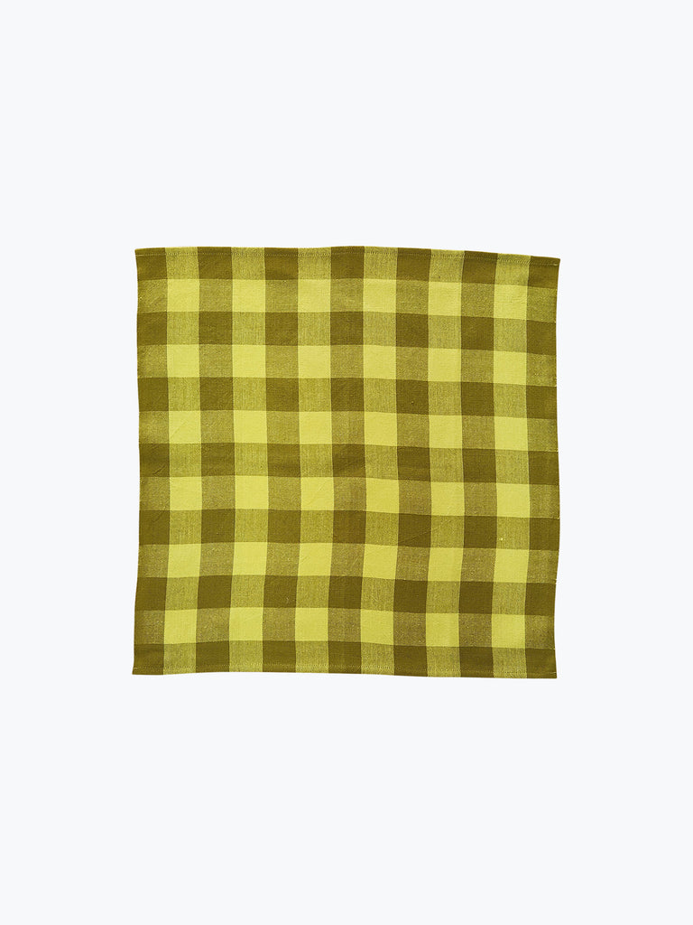 Big Gingham Napkin Pair - Limon