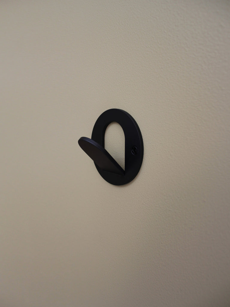 Single Tab Wall Hook - Matte Black