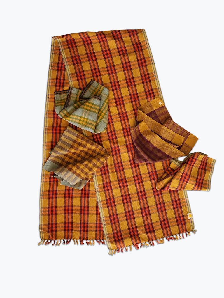 Waffle Plaid Table Runner - Naranja