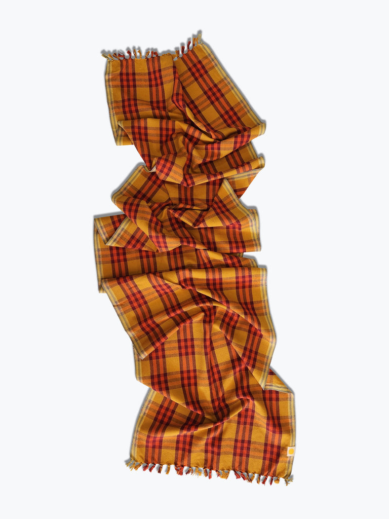 Waffle Plaid Table Runner - Naranja