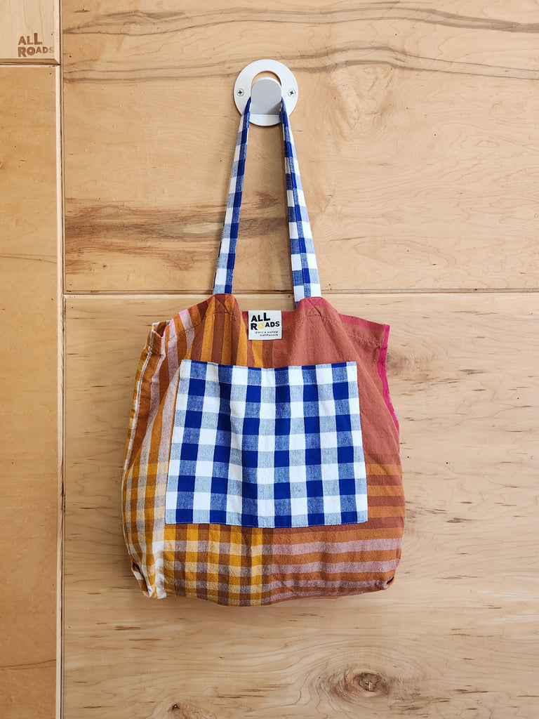 Mezcla Tote - Ochre & Cobalt Check