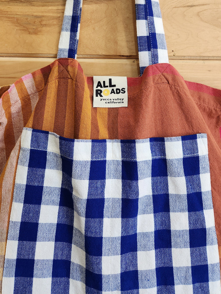 Mezcla Tote - Ochre & Cobalt Check