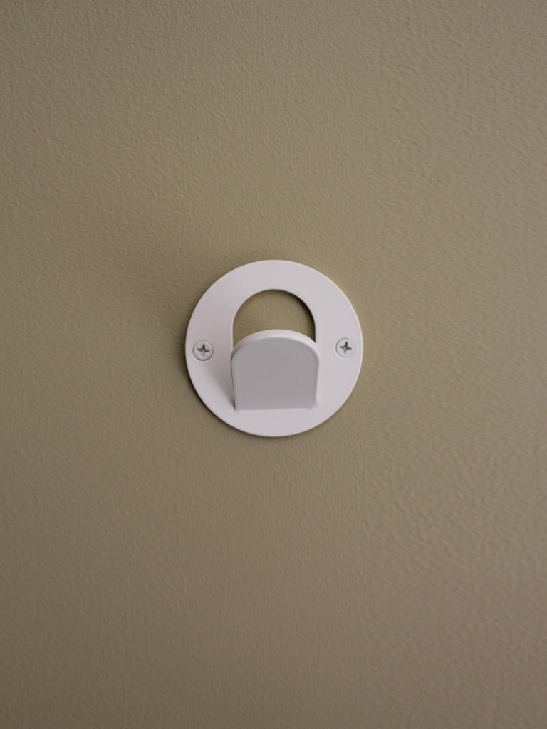 Single Tab Wall Hook - Off-White Satin