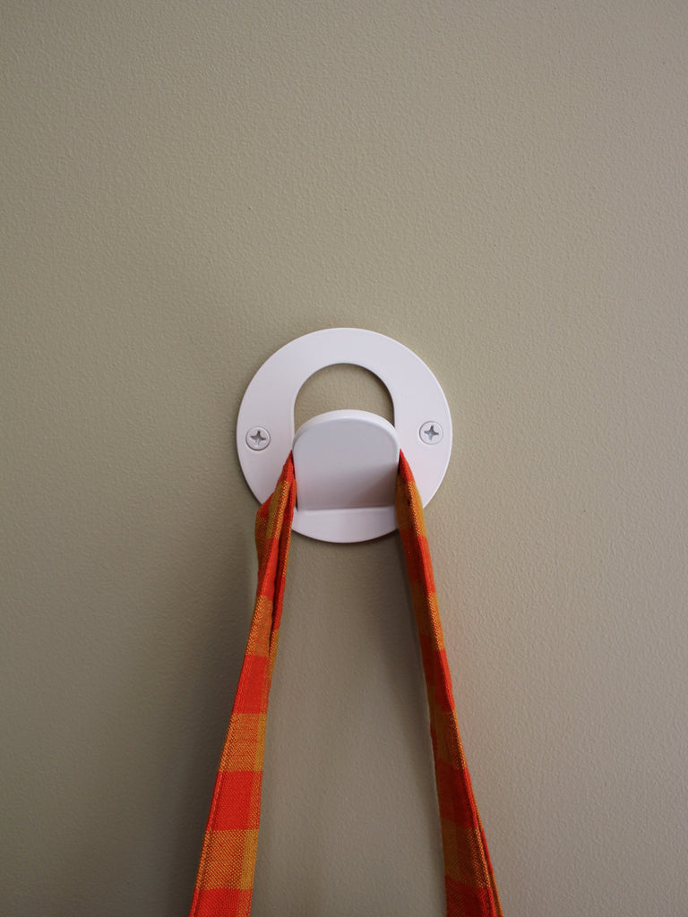 Single Tab Wall Hook - Off-White Satin