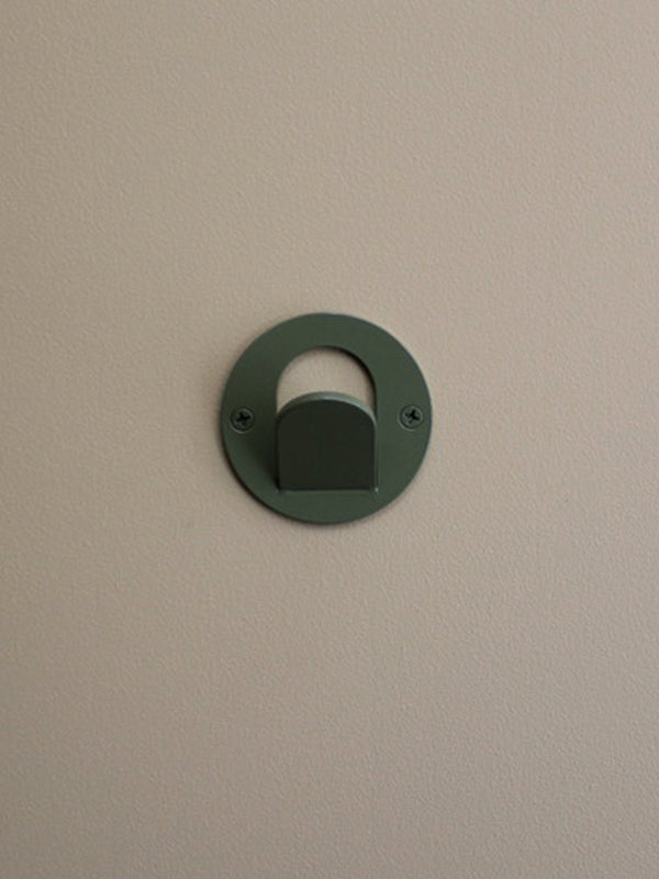 Single Tab Wall Hook - Olive Green