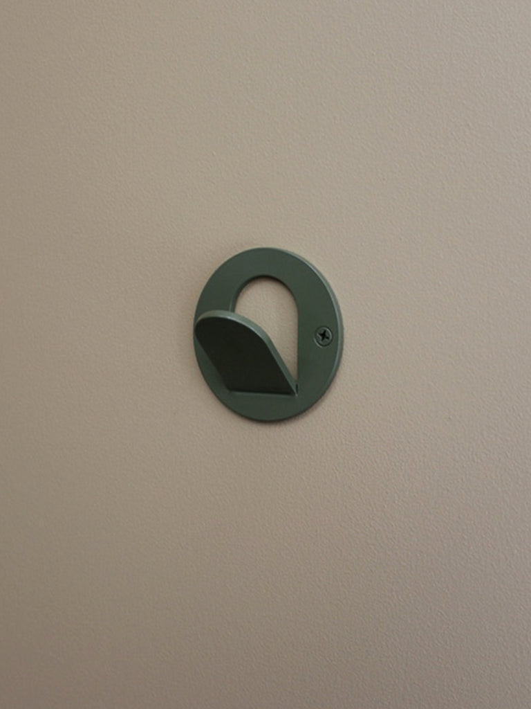 Single Tab Wall Hook - Olive Gloss