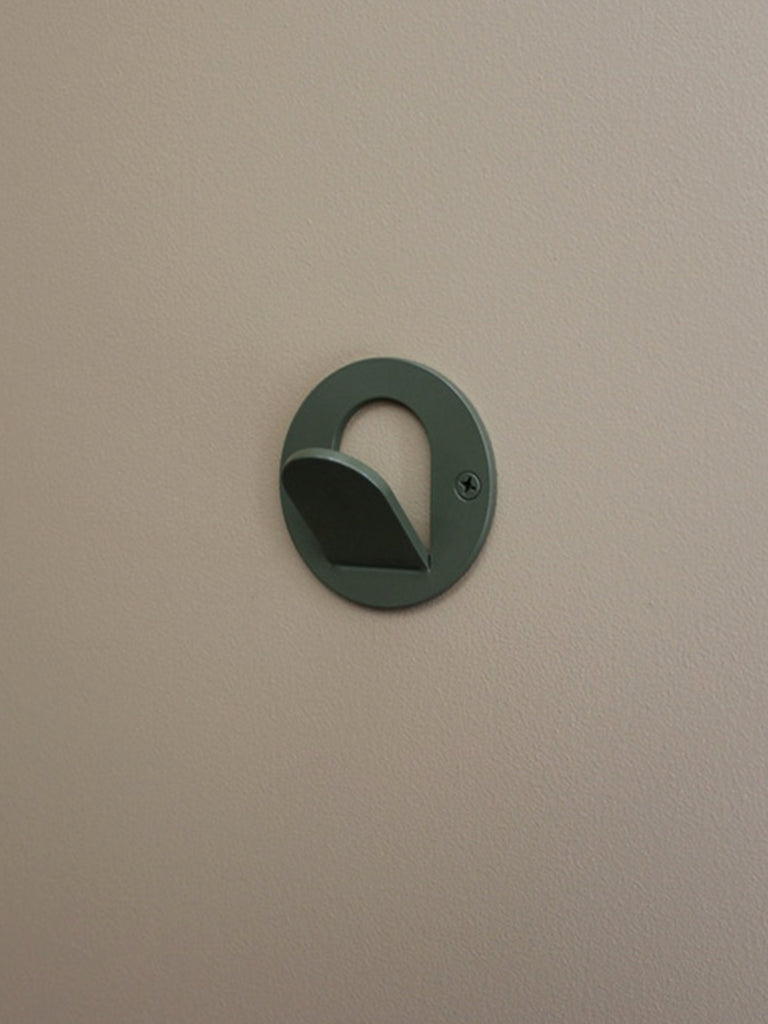 Single Tab Wall Hook - Olive Green
