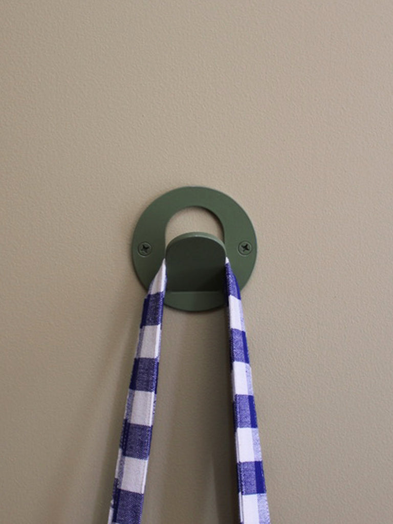 Single Tab Wall Hook - Olive Gloss