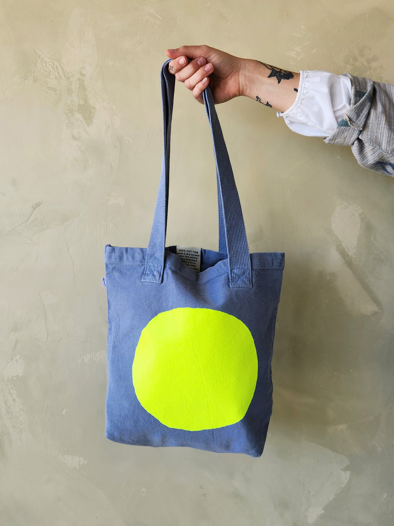 Medium Canvas Circle Tote - Sky Blue