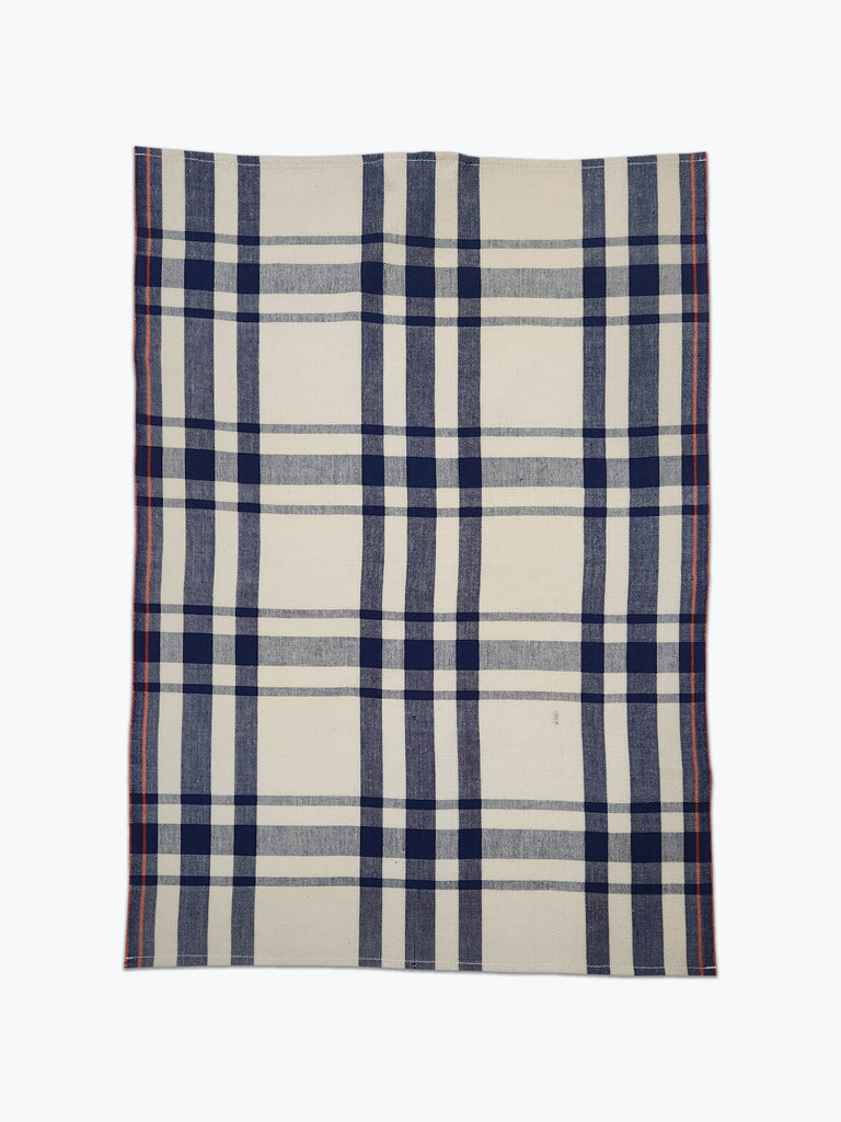 Cotton Tea Towel - Navy Plaid