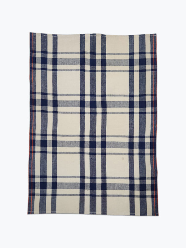 Cotton Tea Towel - Navy Plaid