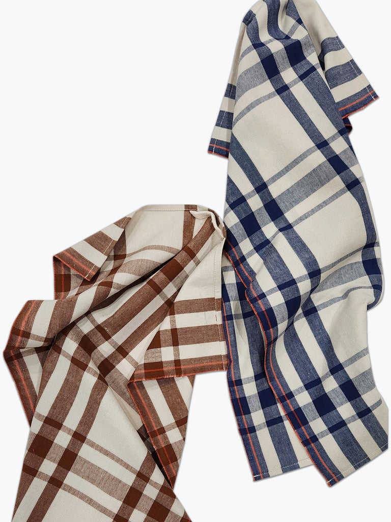 Cotton Tea Towel - Brown Plaid