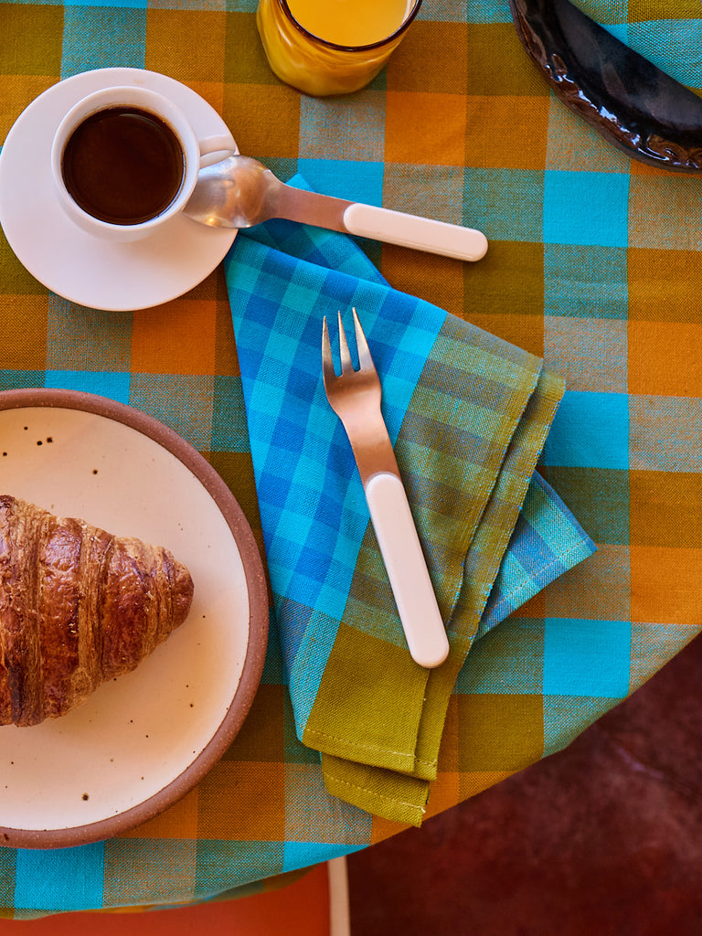 Grid Napkin Pair - Turquoise