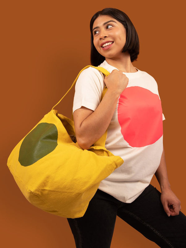 Canvas Circle Tote - Yellow