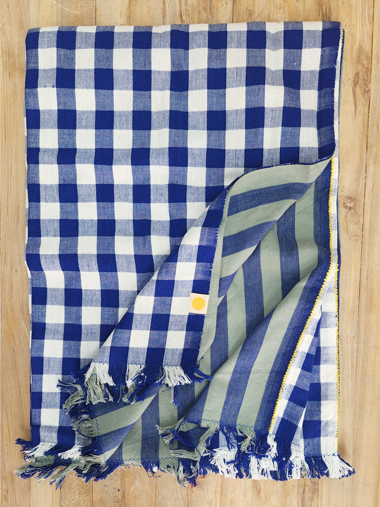 Contrast Tablecloth - Cobalt & Mint