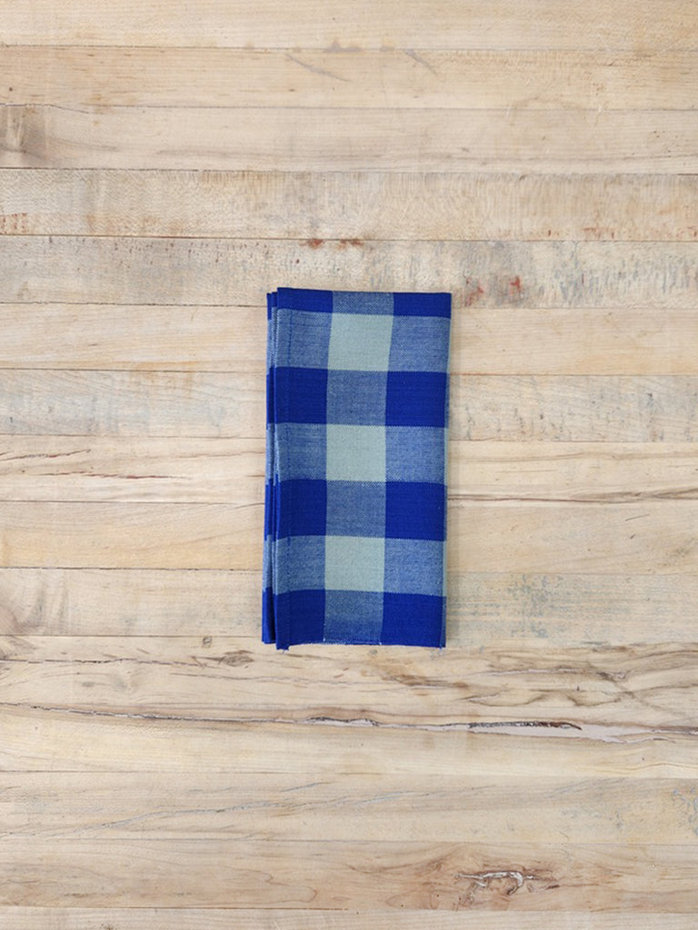 Cotton Napkin Set - Cobalt & Mint