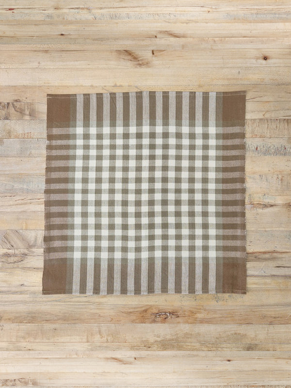 Neutral Gingham Cloth Napkin - All Roads