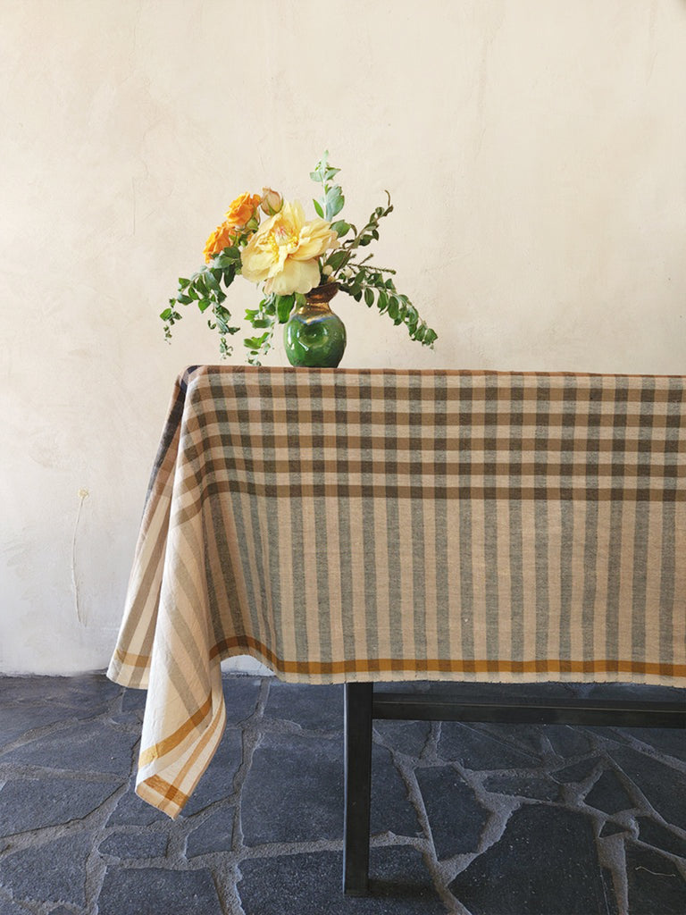 Grid Tablecloth - Granite