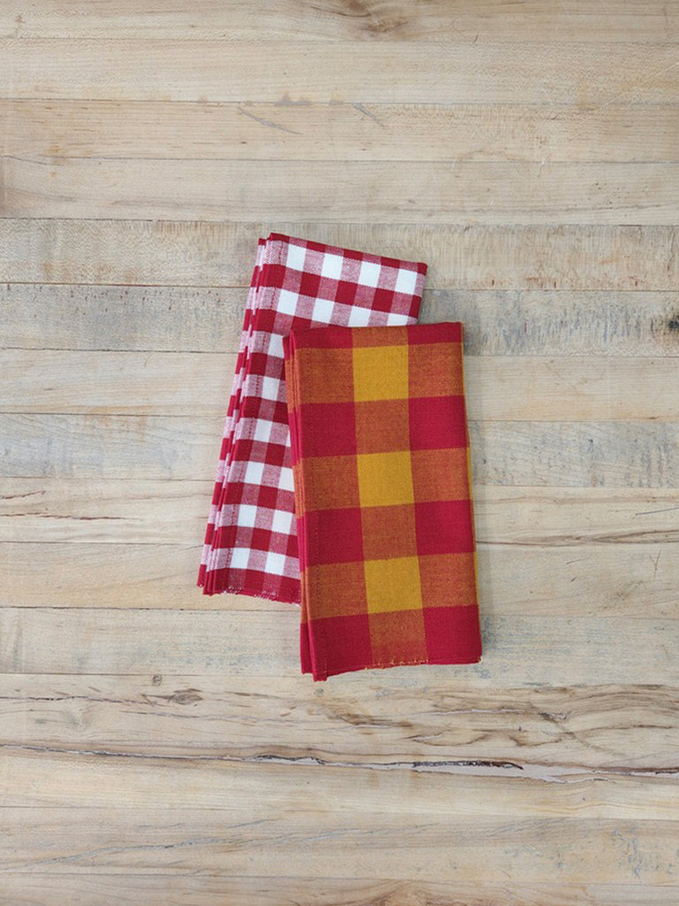 Red Gingham Cloth Napkins - All Roads