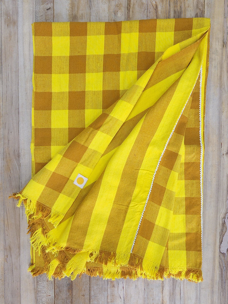 Lemon & Mustard Gingham Tablecloth