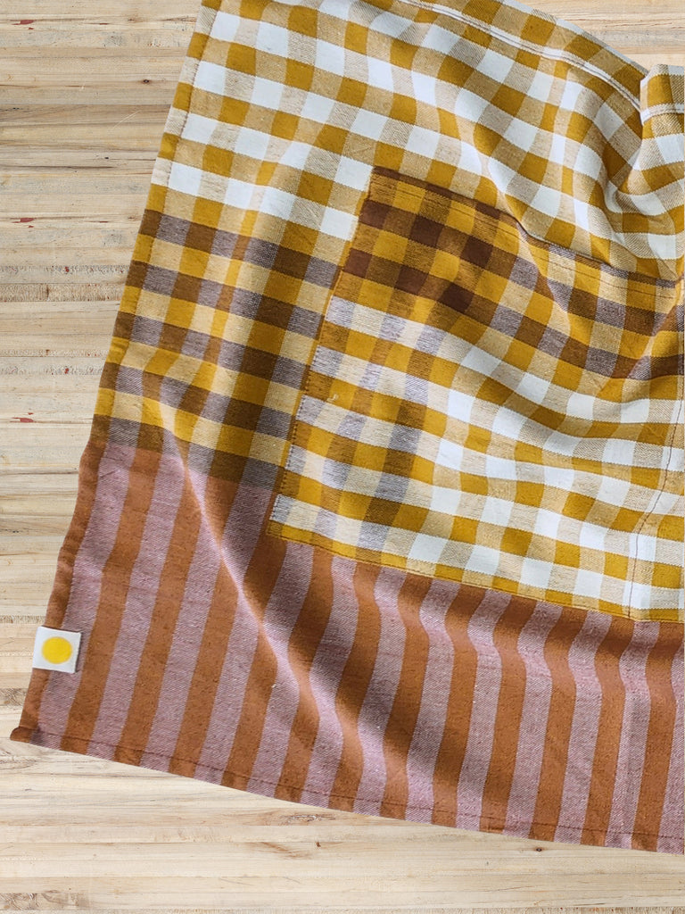 Cafe Apron - Ochre Plaid