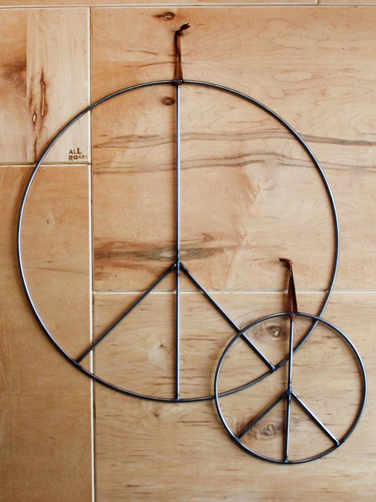 Peace Sign Hanging - Raw Steel