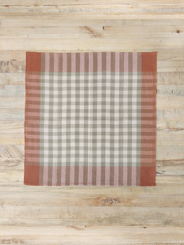 Dark Pink Gingham Cloth Napkin - All Roads